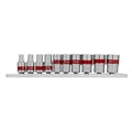 Набор торцевых головок, 1/4", 12 гранные, CrV, 4-13мм, 10 штук Matrix 14736