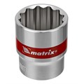 Набор торцевых головок, 3/8", 12 гранные, CrV, 9-19мм, 10 штук Matrix 14737