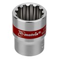 Набор универсальных торцевых головок 1/4", Spline, CrV, 4-13мм, 10 штук Matrix 14739