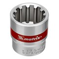 Набор универсальных торцевых головок 3/8", Spline, CrV, 8-19мм, 10 штук Matrix 14740