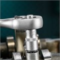 Набор торцевых головок, 1/4", головки 4 - 13 мм, с трещот. ключом, CrV,11 предметов Stels 14742