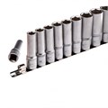 Набор удлиненных торцевых головок 1/2", шестигранные, CrV, 10 шт, 10-22 мм Stels 14844