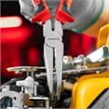 Длинногубцы изогнутые Nickel, 200 мм, никелированные, двухкомпонентные рукоятки Matrix 14854