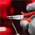 Длинногубцы изогнутые Mini, 130 мм, никелированные, авторазжим, двухкомпонентные рукоятки Matrix 14856