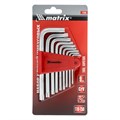 Набор ключей имбусовых Torx , 9 шт, T10-T50, CrV, коротких, с сатинированным покрытием Matrix 14999