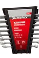 Набор ключей комбинированных, 6-19 мм, 8 шт, CrV, матовый хром Matrix 15097