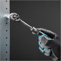 Ключ-трещотка телескопический 1/4", 150-200 мм, CrV, 72 зуба, с быстрым сбросом, хром Gross 15350