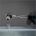 Ключ-трещотка телескопический 1/4", 150-200 мм, CrV, 72 зуба, с быстрым сбросом, хром Gross 15350