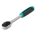 Ключ-трещотка 3/8", CrV, 72 зуба, с быстрым сбросом, матовый хром Stels 15360