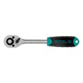 Ключ-трещотка 3/8", CrV, 72 зуба, с быстрым сбросом, матовый хром Stels 15360