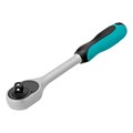 Ключ-трещотка 3/8", CrV, 72 зуба, с быстрым сбросом, матовый хром Stels 15368