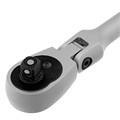 Ключ-трещотка шарнирный 3/8", СrV, 72 зуба, с быстрым сбросом, матовый хром Stels 15371