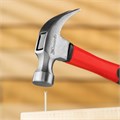 Молоток-гвоздодер optimal, 450 г, фибергласовая обрезиненная рукоятка Matrix 15498