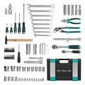 Набор инструментов, 1/2", 1/4", CrV, пластиковый кейс 76 предметов Stels 15532