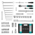 Набор инструментов, 1/2", 1/4", CrV, пластиковый кейс 82 предмета Stels 15533