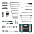 Набор инструментов, 1/2", 1/4", CrV, пластиковый кейс 88 предметов Stels 15534