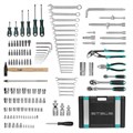 Набор инструментов, 1/2",3/8", 1/4", CrV, пластиковый кейс 142 предмета Stels 15537