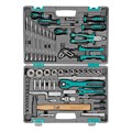 Набор инструментов, 1/2", 1/4", CrV, 12 гранные головки, пластиковый кейс, 76 предметов Stels 15543