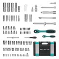 Набор инструментов 1/2", 1/4", CrV, 12 гранные головки, пластиковый кейс, 94 предмета Stels 15545