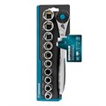Набор торцевых головок, трещотка 120 зубьев, 1/2", CrV, 12 предметов Gross 15554