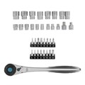 Набор торцевых головок, трещотка 120 зубьев, 1/2", CrV, 36 предметов Gross 15558