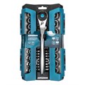 Набор торцевых головок, трещотка 120 зубьев, 1/2", CrV, 36 предметов Gross 15558