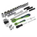 Набор инструментов 89 предметов, CrV 1/2", 1/4" Сибртех 15571