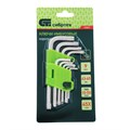 Набор ключей имбусовых Tamper-Torx , 9 шт: ТT10-ТT50.45x, закаленные, короткие, никель Сибртех 16132