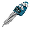 Набор ключей имбусовых Torx -TT, 9 шт: T10-T50, экстра-длинные, S2, сатинированные Gross 16138
