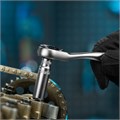 Ключ-трещотка 1/4", CrV, 120 зубьев, с быстрым сбросом, цельнометаллический, хром Gross 16243
