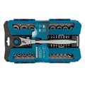 Набор торцевых головок, трещотка 120 зубьев, 1/2", 1/4", CrV, 41 предмет Gross 16291