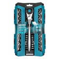 Набор торцевых головок, трещотка 120 зубьев, 1/2",3/8”, CrV, 36 предметов Gross 16292