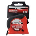 Рулетка Double fixation,5 м х 19 мм,обрезиненный корпус,двойная плавная фиксация Matrix 16812