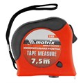 Рулетка Double fixation,7,5 м х 25 мм,обрезиненный корпус,двойная плавная фиксация Matrix 16813