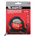 Рулетка Status Magnet fixation,7,5 м х 25 мм,обрезиненный корпус,зацеп с магнитом Matrix 16825