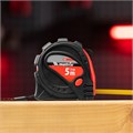 Рулетка Status Magnet 3 fixations,5 м х 25 мм,обрезиненный корпус,зацеп с магнитом Matrix 17051