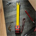 Рулетка Status Magnet 3 fixations,5 м х 25 мм,обрезиненный корпус,зацеп с магнитом Matrix 17051