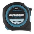 Рулетка Komfortabel 8 м х 25 мм,обрезиненный корпус Gross 17066