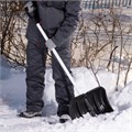 Лопата для уборки снега пластиковая, 530 х 375 х 1400 мм, алюминиевый черенок, Сибртех 18670