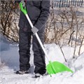 Лопата для уборки снега пластиковая Profi, 415 х 445 х 1500 мм, алюминиевый черенок, Сибртех 18676