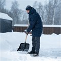 Лопата для уборки снега пластиковая, 360 х 405 х 1550 мм, деревянный черенок 1 сорт, Россия, Сибртех 18677