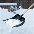 Лопата для уборки снега пластиковая, 360 х 405 х 1550 мм, деревянный черенок 1 сорт, Россия, Сибртех 18677