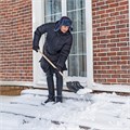 Лопата для уборки снега пластиковая, 350 х 350 х 1445 мм, деревянный черенок, 18683