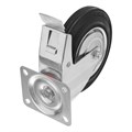Колесо поворотное с тормозом D 125 мм, крепление  платформенное Сибртех 19321