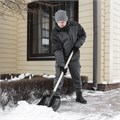 Лопата для уборки снега пластиковая, 360 х 405 х 1550 мм, деревянный черенок в/с, Сибртех 19369