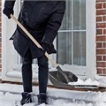 Лопата для уборки снега пластиковая, 420 х 425 х 1550 мм, деревянный черенок, Сибртех 19371