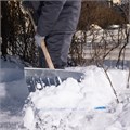 Лопата для уборки снега алюминиевая, 430 х 370 х 1350 мм, деревянный черенок, Сибртех 19372