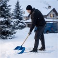 Лопата для уборки снега пластиковая, синяя, 420 х 425 мм, без черенка, Сибртех 19378