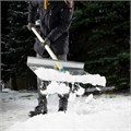 Лопата для уборки снега тротуарная, алюминиевая, 600 х 400 х 1420, деревянный черенок, Сибртех 19381