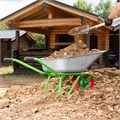 Тачка садово-строительная с PU колесом, грузоподъемность 180 кг, объем 90 л Сибртех 19602